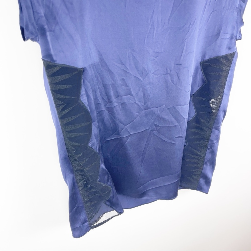 Sandro Silk Side Lace Panel Blouse Size 1 - Picture 3 of 13